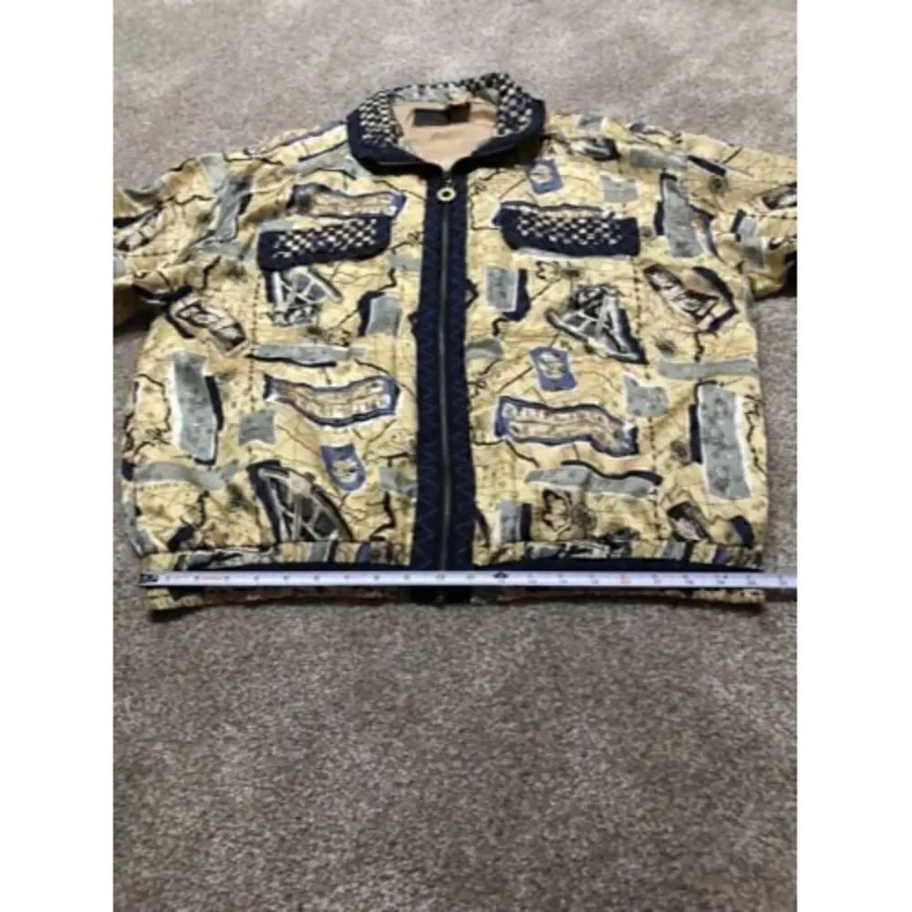 Mureli 100% Silk Women’s Jacket Shirt Nautical Multicolor Zip Pocket Size XL - Picture 6 of 12